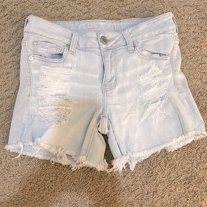 American Eagle Midi Light Wash Jean Shorts